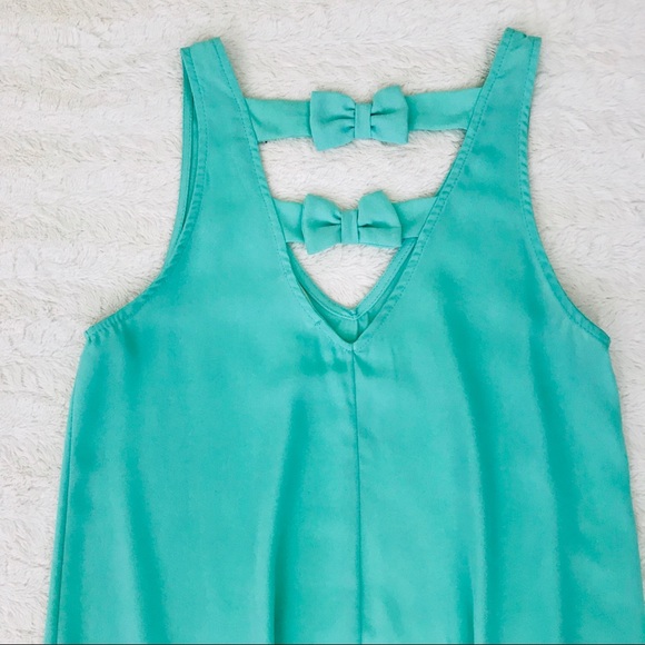 3 for$25 Everly mint green bow tie sleeveless top - Picture 3 of 5
